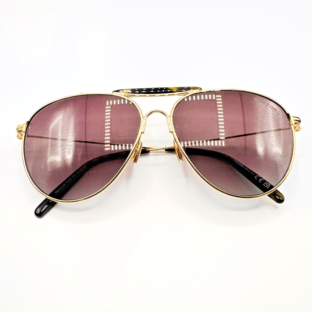 Tom Ford Sunglasses RAPHAEL-02 TF995 32F Gold Aviator Gradient Brown Lens 59mm